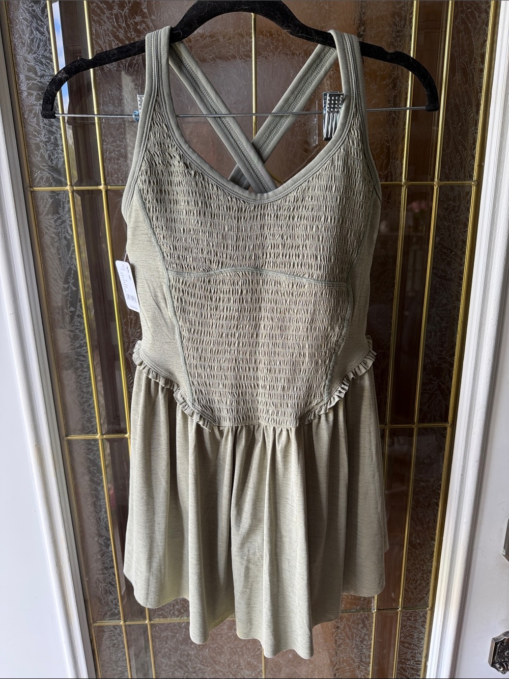 Free People Olive Smocked Mini Dress with Crossback Straps
